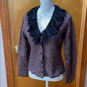 Monica Bianco wool embellished cardigan. Size L